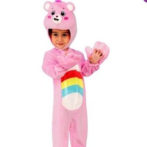 Care bear “Cheer bear” pink toddler Halloween costume.